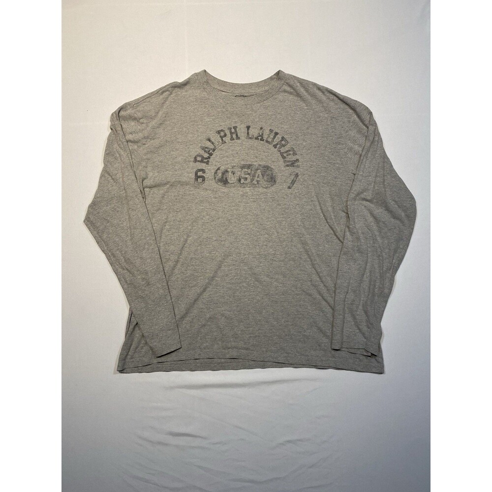 Vintage Polo Ralph Lauren Logo Long Sleeve Crewneck Gray Size Large